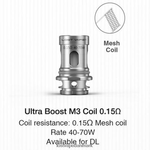 Lost Vape Ultra boost coils (5-pak) m3 v2 0,15 ohm P4HP348 Lost Vape Price Danmark